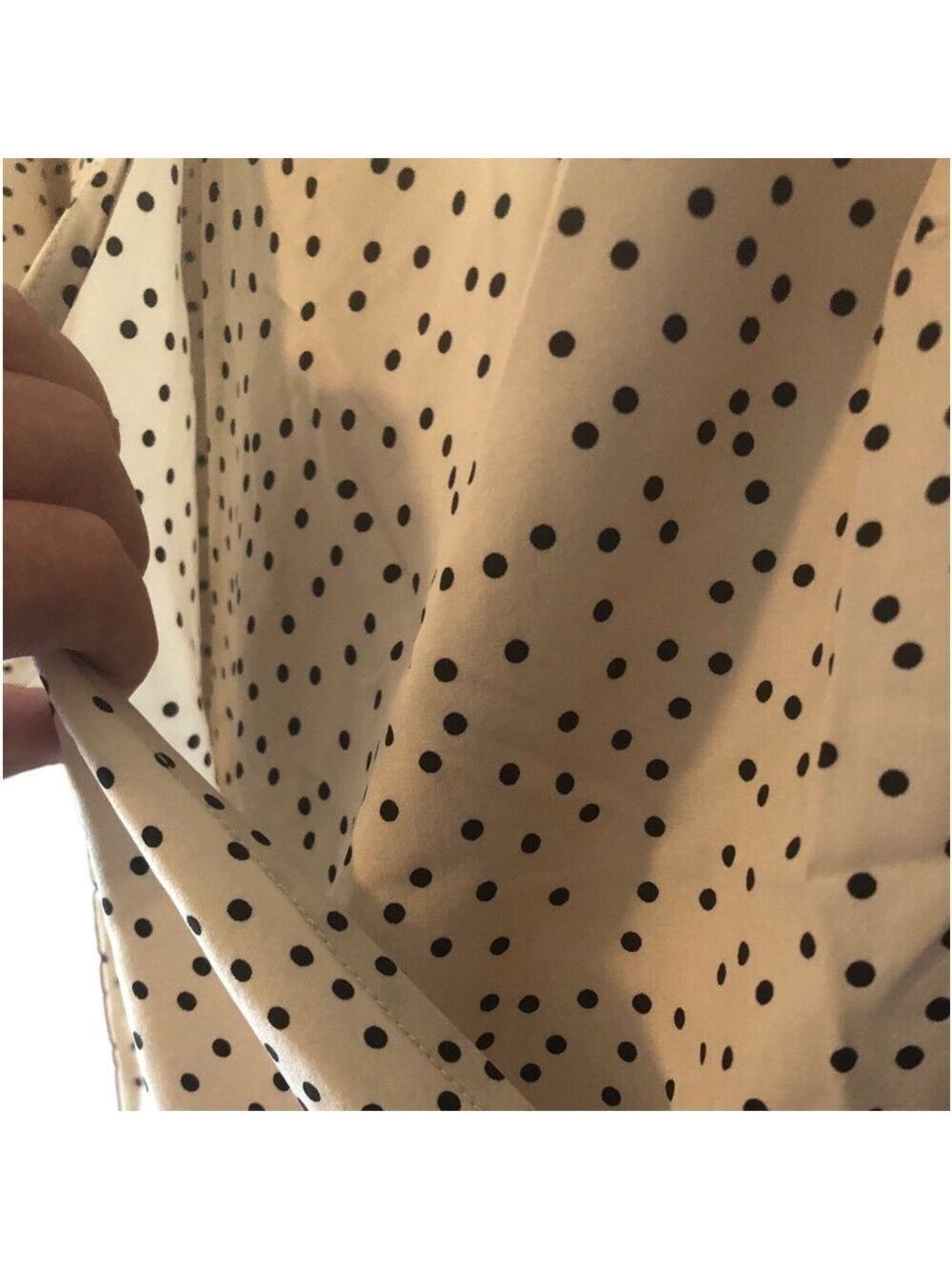 Polka Dot Print Ruffle MiniWrap Dress with Belt, Size XL - Picture 7 of 7